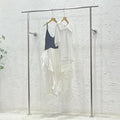 Commercial Garment Rack with Heavy Duty Hanging Rod, Industrial Pipe Closet Organizer for Clothing Store Display and Retail Shelves