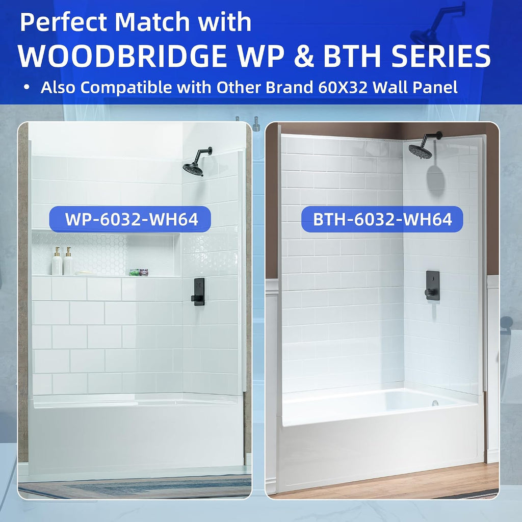 WOODBRIDGE 60' x 32' Alcove Soaking Bathtub in white with Right-Hand Drain Hole