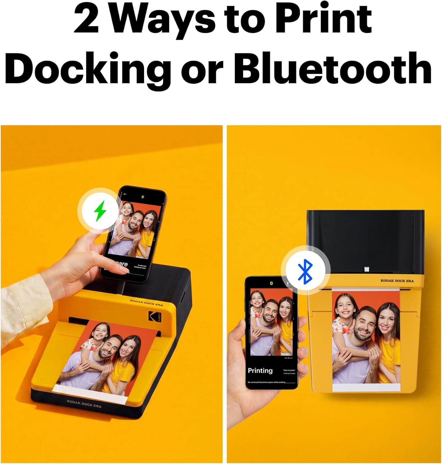 KODAK Dock Era 4x6'' Desktop Photo Printer, 50 Sheets, Docking & Bluetooth Smartphone Printer for iPhone & Android, Instant Color Prints, 4PASS Dye Sublimation