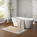 67 Inch Freestanding Acrylic Soaking Tub White Roll Top Bathtub with Chrome Drain Spa-Like Glossy Finish, YSB9223