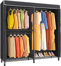 for V4SC Garment Rack with Cover, Heavy Duty Portable Closet Adjustable Metal Clothi