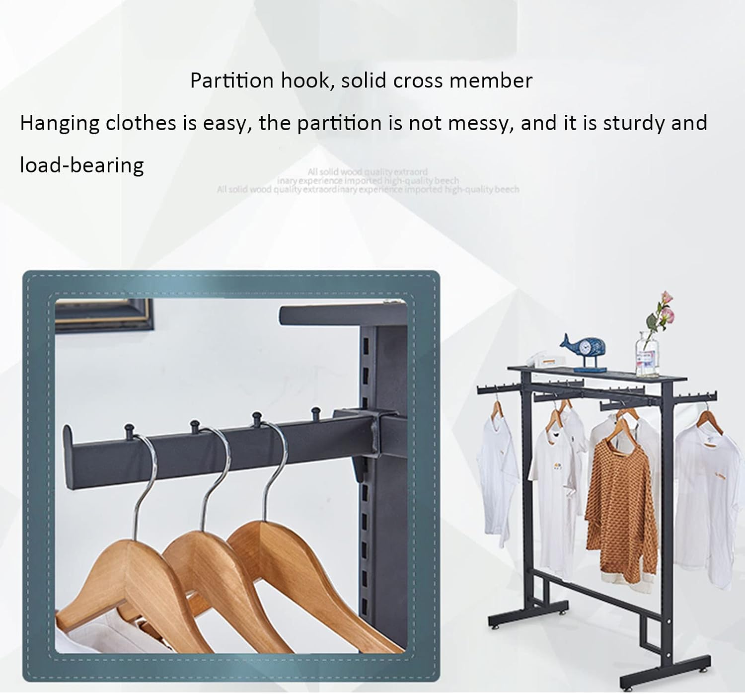 Boutiques Free Standing Heavy Duty Metal Garment Rack,Clothing Retail Store Commercial Grade Nakajima Clothes Display Rack Double Hanging Rods Hangers,Organization Clothi,