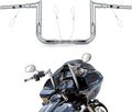 MoKitDora Touring Ape Hanger Meathook Handlebar 12' Rise 1-1/2' Fat 1' Clamp Monkey Bars for Harley 2023-later CVO Street Glide FLHXSE and 2024-later FLHX, Chrome
