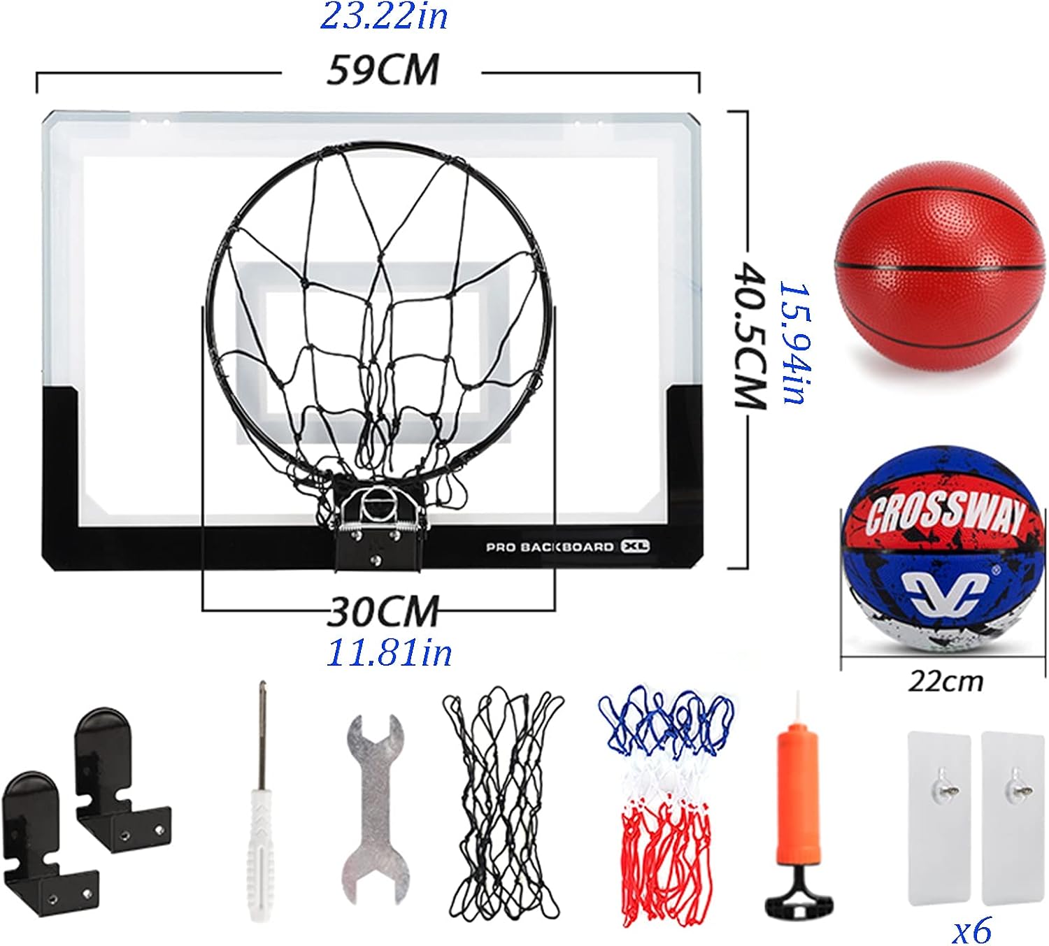 Basketball Rim The Wall-Mounted Basketball Hoop Can Be Folded for Storage, Children's Mini Outdoor Basketball Board (Color : Black, Size : 59x40.5cm)
