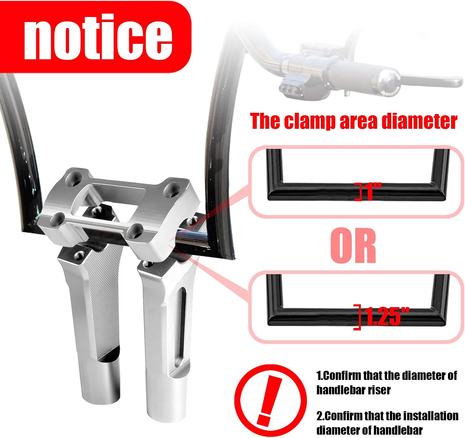 8 inch Tall Motorcycle Handlebar Risers 1 inch Clamp Round with Instrument Gauge Cutout, Handle Bar Riser Extension for Harley Sportster, Dyna, M8 Softail Street Bob Lowrider ST 2018-2022(Chrome)