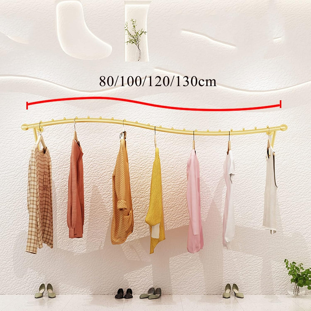Wall Mounted Clothing Rack Display Stands Wall Mount Clothes Rod Clothes Store Garment Racks Hanger Commercial Hanging Organizer Storage Shelf for Retail Or(A-100cm/39.4inch