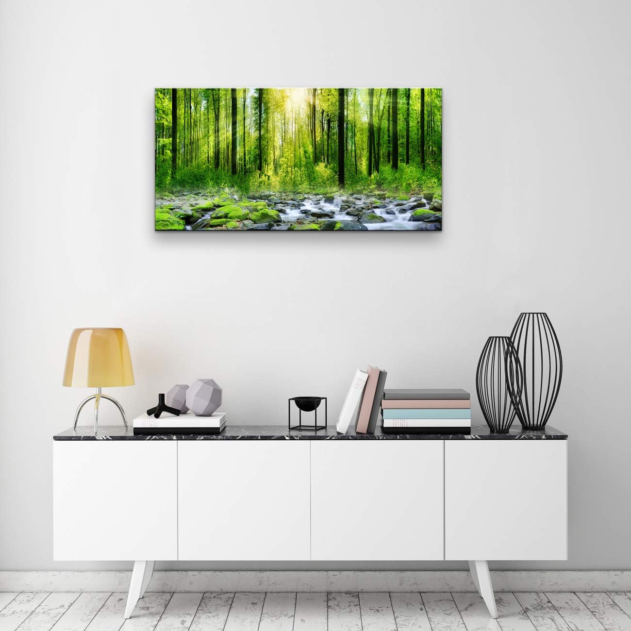 Canvas Wall Art for Bedroom Green Trees Landscape Sunshine Over Forest Photograph Printed Living Room Wall Decoration Large Mural Wall Art Print Artwork Natural Outdoor Pictures Size:30x58inch