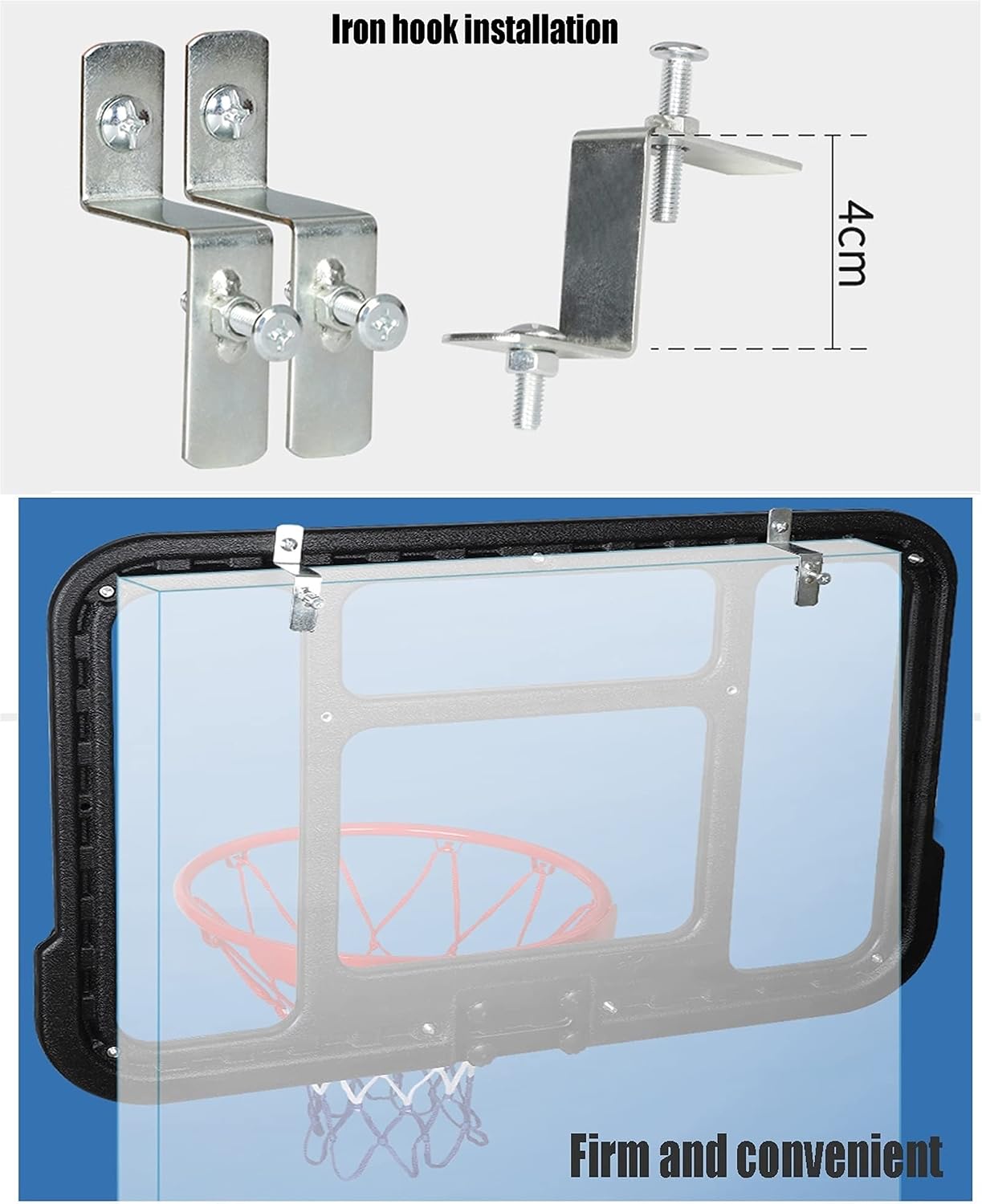 Mini Basketball Hoop Set for Kids Teens, Over The Door Wall Basketball Hoop, 2 Mini Basketballs and Net Hoops, Kids Gifts