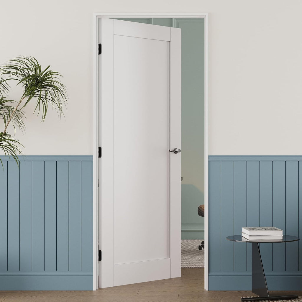 30'' x 80'' French Interior Door for French/Pocket Doors, Solid Core Interior Door for Bedroom/Closet/Pantry, w/o Hardware Kit, Prehung Jamb or Borehole, White