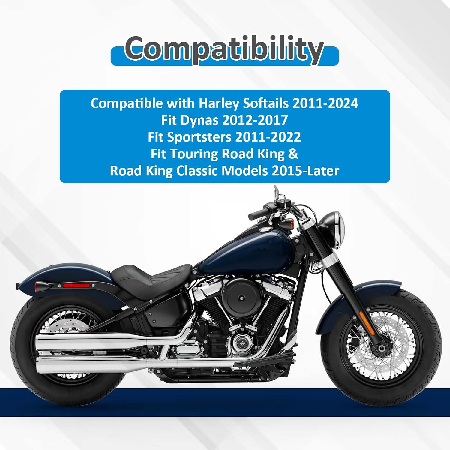 Wsays 14' Ape Hanger Pre-wired Handlebar 1.25' Diameter Sharp Compatible with Harley Softail 2011-2024 Fit Dyna 2012-2017 Fit Sportster 2011-2022 Fit Touring Road King 2015-Later, Chrome
