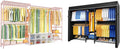 Ulif E10 (With Stretchable Hanger Rod) and E12C (With Black Dustproof Cover) Heavy Duty Closet Organizer System, Freestanding Clothing Rack for Hanging Clothes, Adjustable Garment Rack
