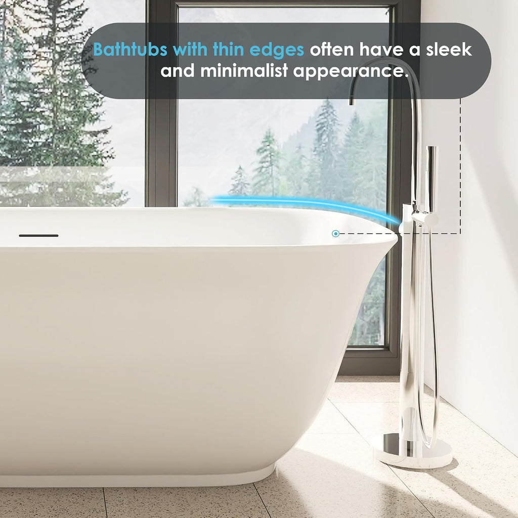 Sarnia 67' x 32' Flatbottom Freestanding Acrylic Soaking Bathtub in Glossy White