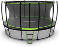 JumpFlex Hero Round Outdoor Backyard Trampoline with Net Safety Enclosure and Ladder - Heavy-Duty Jumping Trampoline Play Equipment for Family