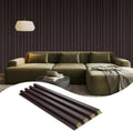 OUZUGIE WPC Acoustic Slat Wall Paneling, 8-Pack 96 x 6 Inches 3D Wall Panels for Interior Wall Decor,Living Room,TV Background,Study Room,Office Spaces,Bedroom,High Grille (Walnut)