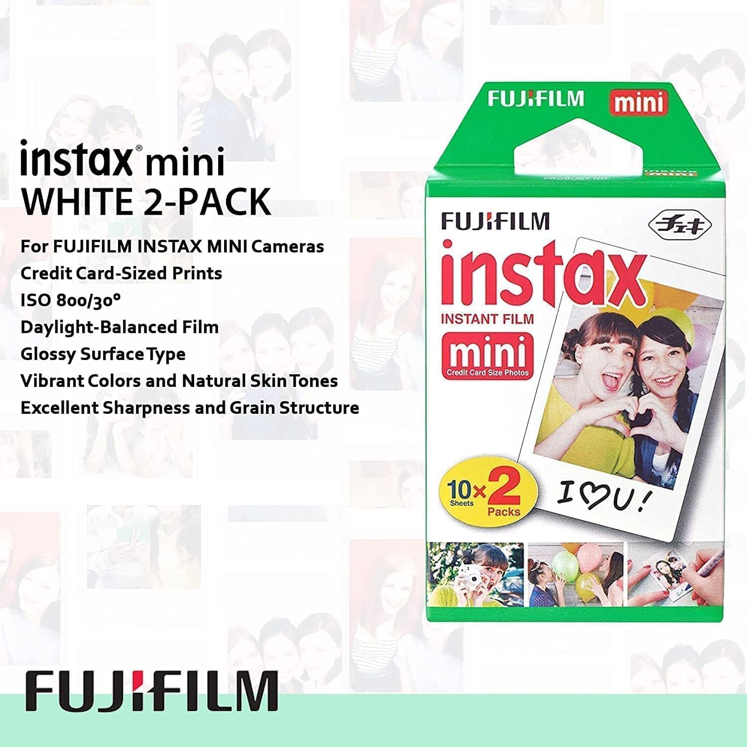 Fujifilm INSTAX Mini Link 3 Smartphone Printer with INSTAX Mini Instant Film and Sunshine Microfiber Cleaning Cloth... (4 Twin Pack (80 Sheets), Clay White)