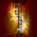 Hortsun Turkish Lamp Moroccan Floor Lamp Handmade Globe Living Floor Lighting Bohemia Standing Lighting for Decorative Home Designs(Floor,7 Globes Style)