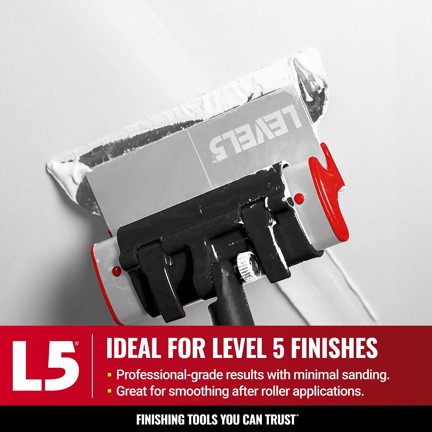 LEVEL5 Ultimate Skimming Blade Set | LEVEL5 | Smoothing/Knockdown Drywall Knife | Extruded Aluminum & European Stainless Steel Construction | High-Impact End Caps | 5-446