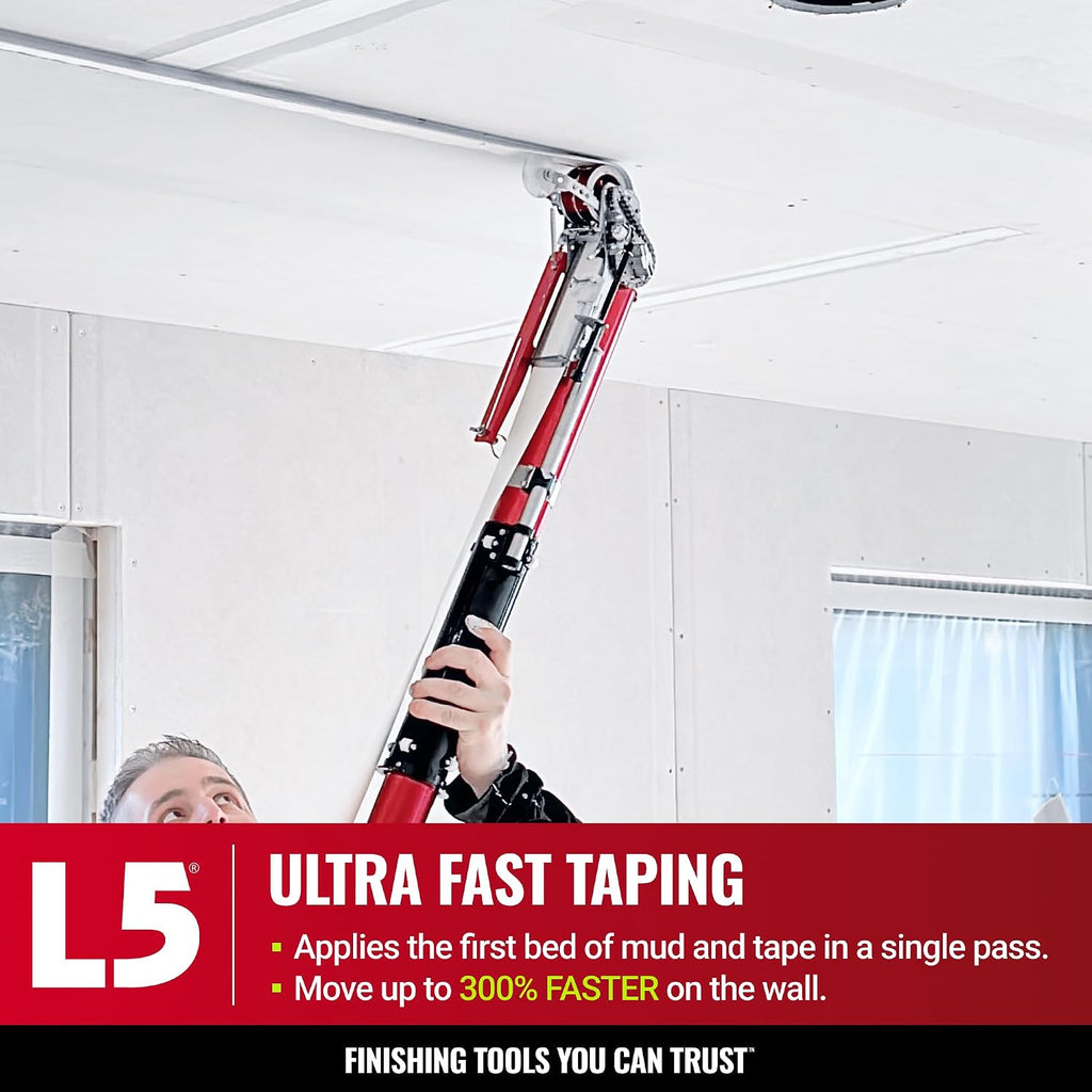 LEVEL5 Automatic Drywall Taper | Fast Taping of Flats & Butt Joints | Quick-Clean Head | Precision Machined Aluminum & Stainless | Sheetrock Gyprock Wallboard | 4-760