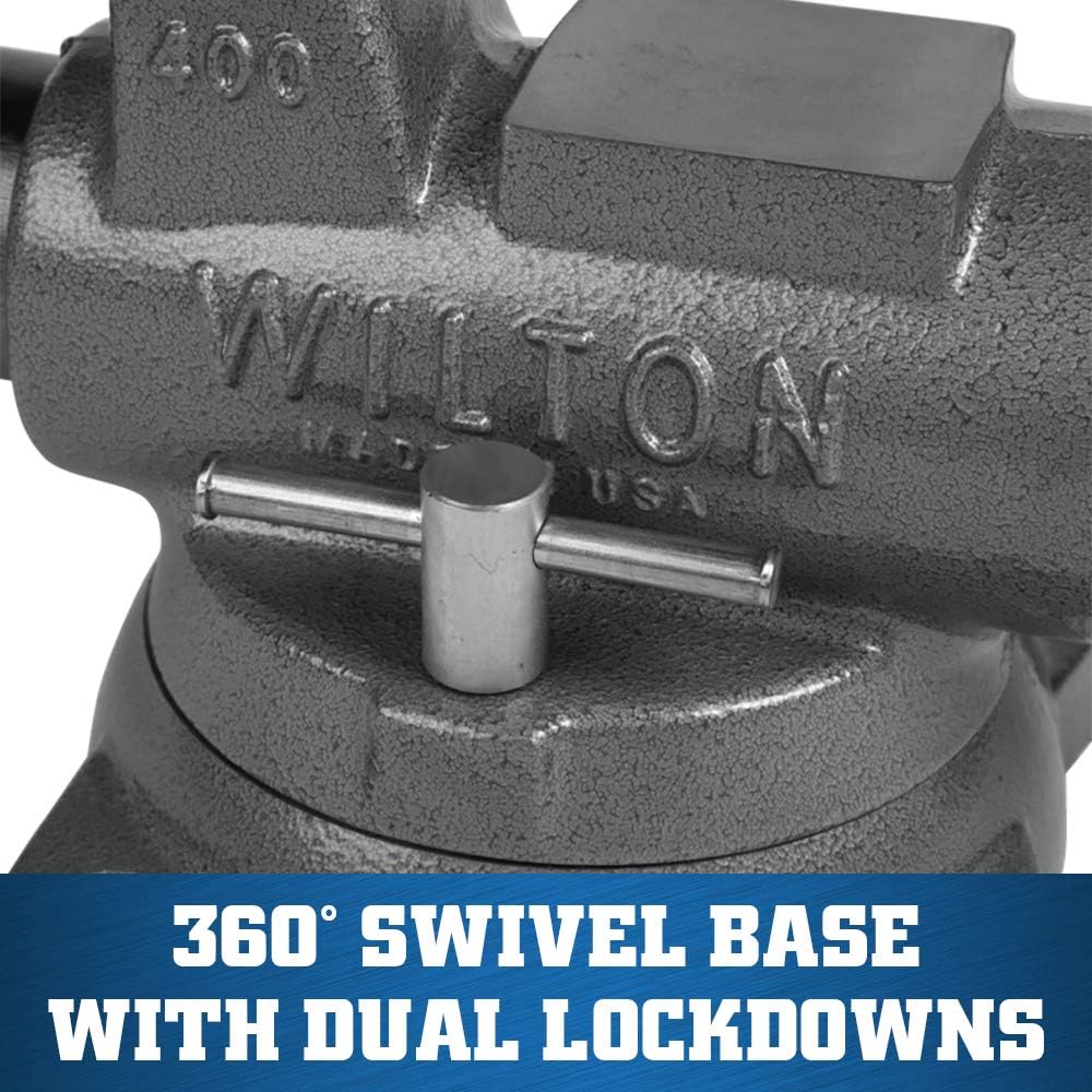 Wilton Machinist Bench Vise, 4' Jaw Width, 6-1/2' Jaw Opening, 3-1/2' Throat (Model 400S)