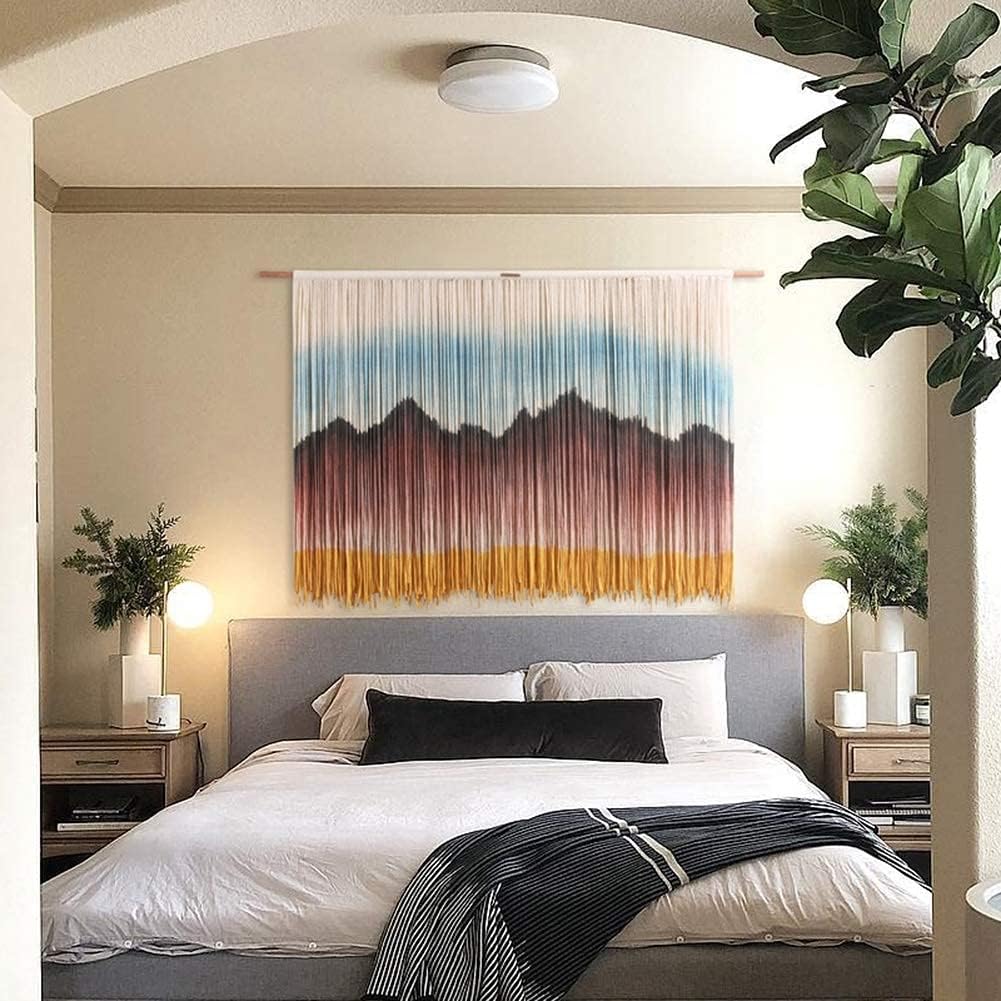 Macrame Wall Hanging Handmade Macrame Tapestry Woven Wall Art Bohemian Wall Decor Textile Wall Hangings (75x110cm)