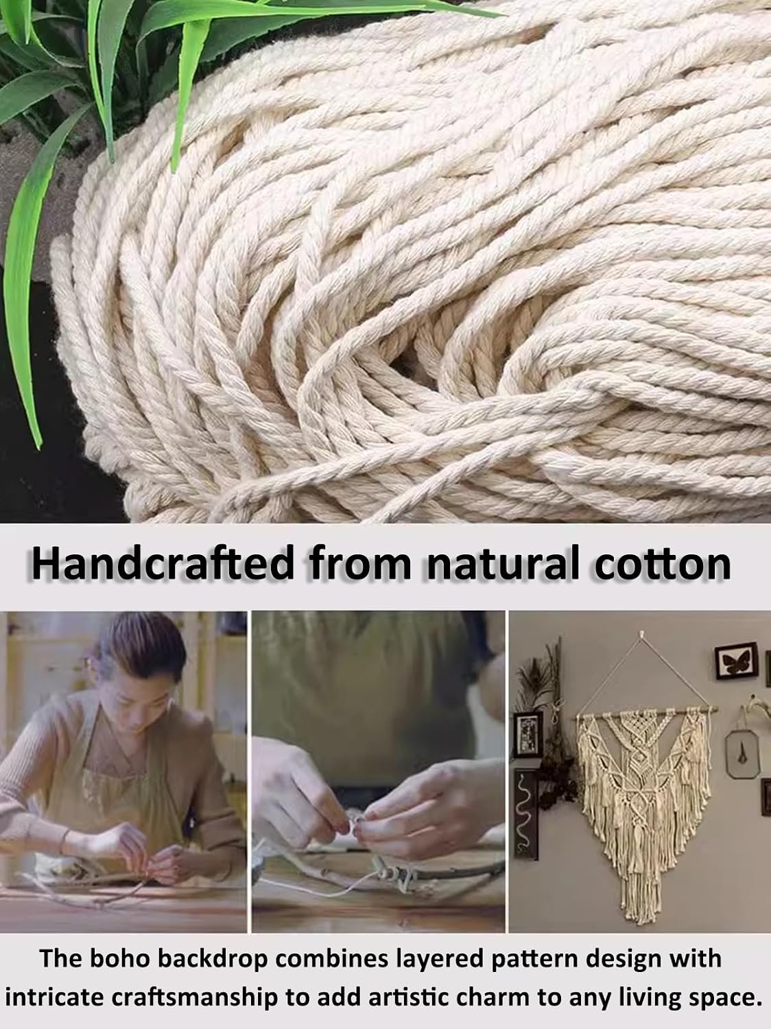 Macrame Curtains Macrame Wall Hanging, Macrame Tapestry Wall Art, Boho Woven Tassel Yarn Tapestry, Above Bed Wall Decor for Bedroom(47.2x51.2in)