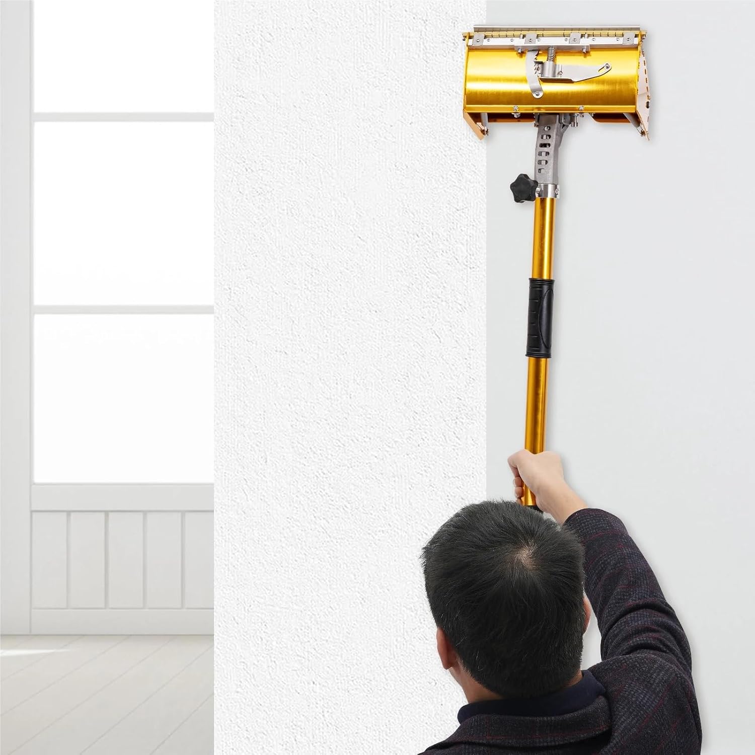 Drywall Flat Finishing Box Drywall Flat Finish Box Set With 40''-64'' Extendable Handle, Scraping Head Angle Adjustable, Taping Tools For Decor