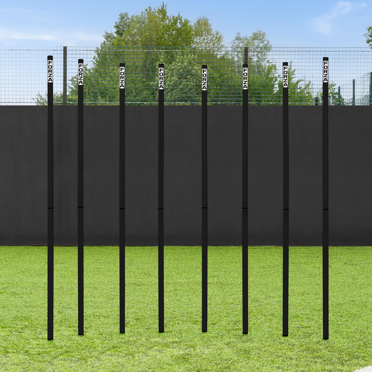 FORZA Slalom Agility Poles | Improve Endurance, Speed & Footwork | Color, Size & Rubber Base Options Available [8 Pack]