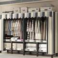Foldable Drying Rack - Strong and Durable Portable Wardrobe Closet Rack with Cover, Large Metal Canvas Wardrobe Closet, Wardrobe Clothes Organizer, for Hanging Clothes(168 * 50 * 170cm)