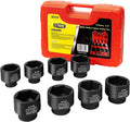 Stark USA Premium 3/4' inch Drive Large Jumbo Shallow Impact Socket Set SAE (2-1/16' - 2-1/2') Cr-Mo Steel 6-Point, 8-Piece Socket Set With Case