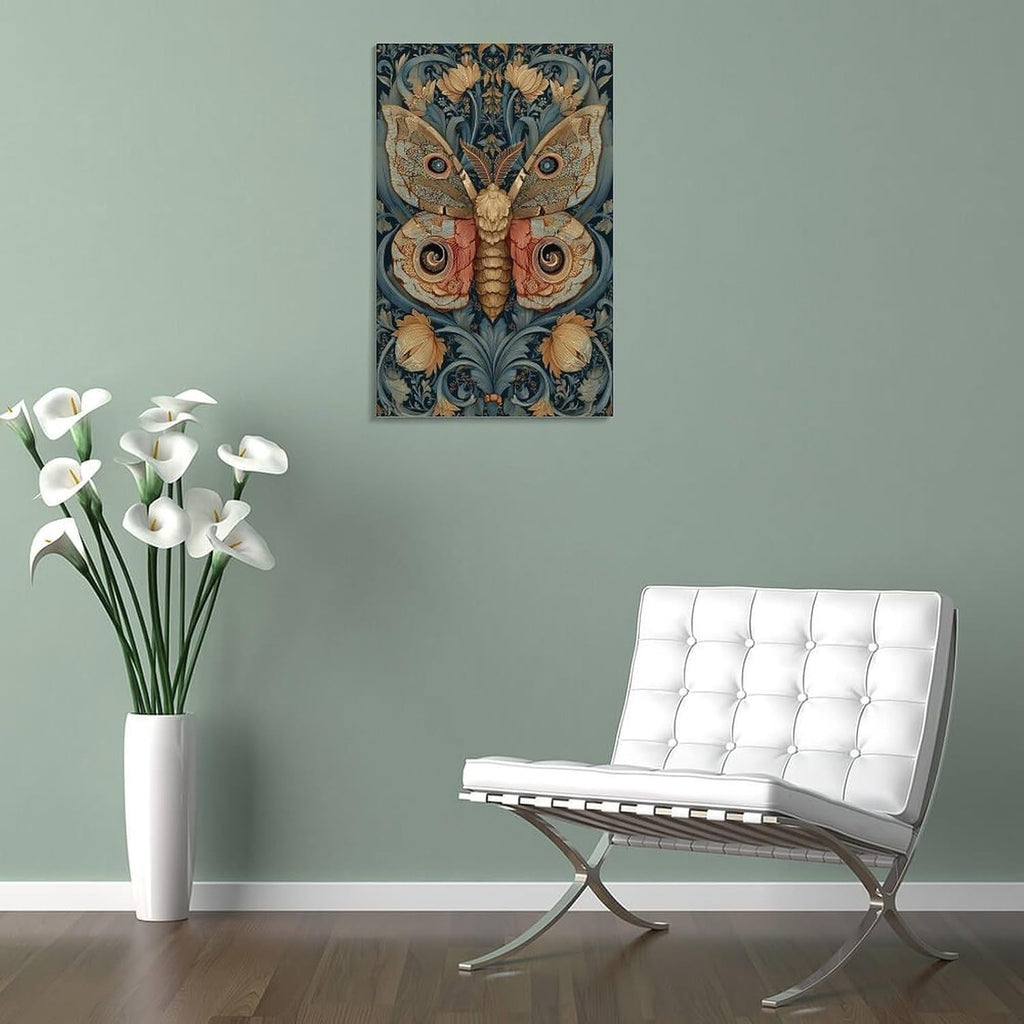 Exquisite Moth Art Nouveau Tapestry Textile Wall Hanging Wall Art Picture Painting Poster Canvas Print Posters Artworks Bedroom Living Room Decor 24x36inch(60x90cm)