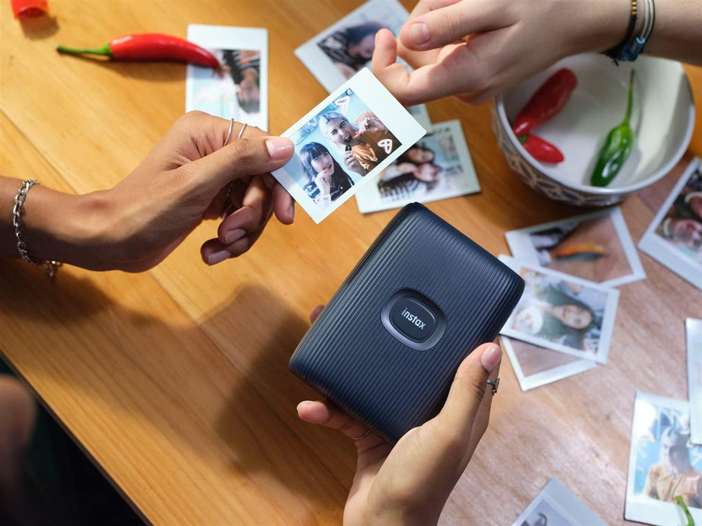Fujifilm Instax Mini Link 2 Smartphone Printer Space Blue Instax Mini Twin Pack Instant Film and 20 Sticker Frames - Bundle!