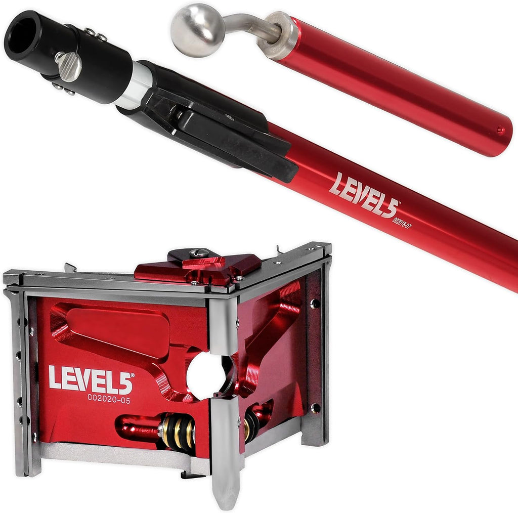 3-Inch Corner Finisher + Extendable Handle - LEVEL5 | Pro-Grade | Angle Head Tool | Drywall Gyprock Plasterboard Sheetrock | 4-537