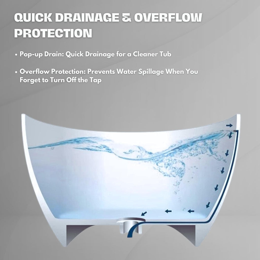 H2O Oval 59 in. x 30.7 in. Solid Surface Stone Resin Freestanding Bathtub, 14 in. Soaking Depth, Ergonomic Backrest, Matte White, Center Drain with Overflow, Durable, Easy to Clean