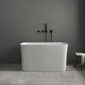 SJ Star&Jane 47' Solid Surface Freestanding Bathtub Japanese Soaking Tub Stone Resin Stand Alone Bathtub Sit-In Design with Overflow and Drain