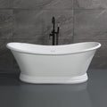HomeStock 67' Solid Surface Resin Bathtub - White Matte Freestanding Tub