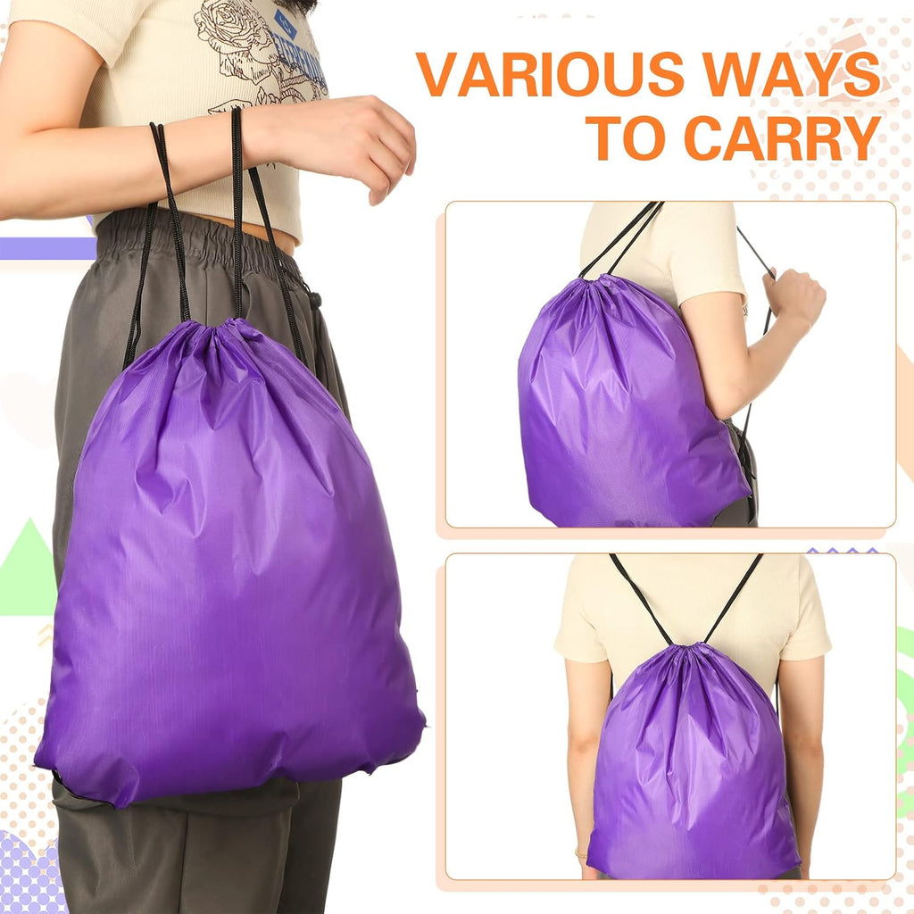 Kacctyen 400 Pcs Drawstring Backpack Bulk Draw String Bags Cinch Bag Sackpack for Homeless Care Packages Women Men Outdoor Gym Sports Party Trip, 18 Colors