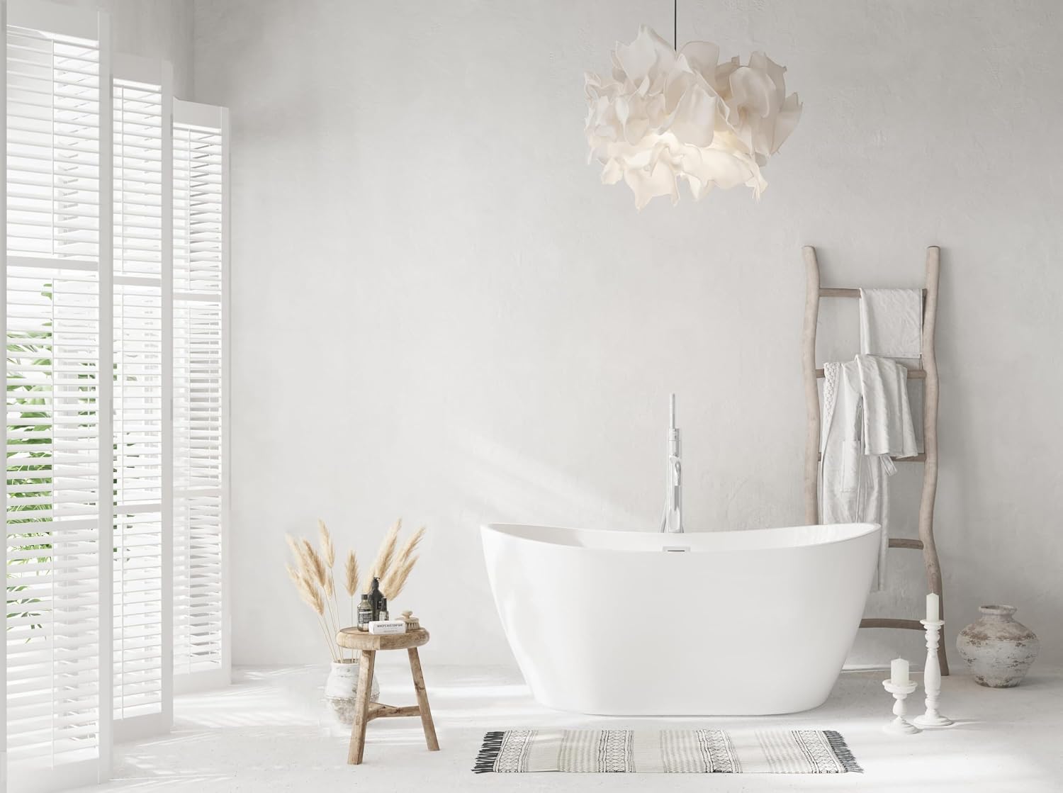 54' Bathtub, Iron and Nylon and Fiberglass, White