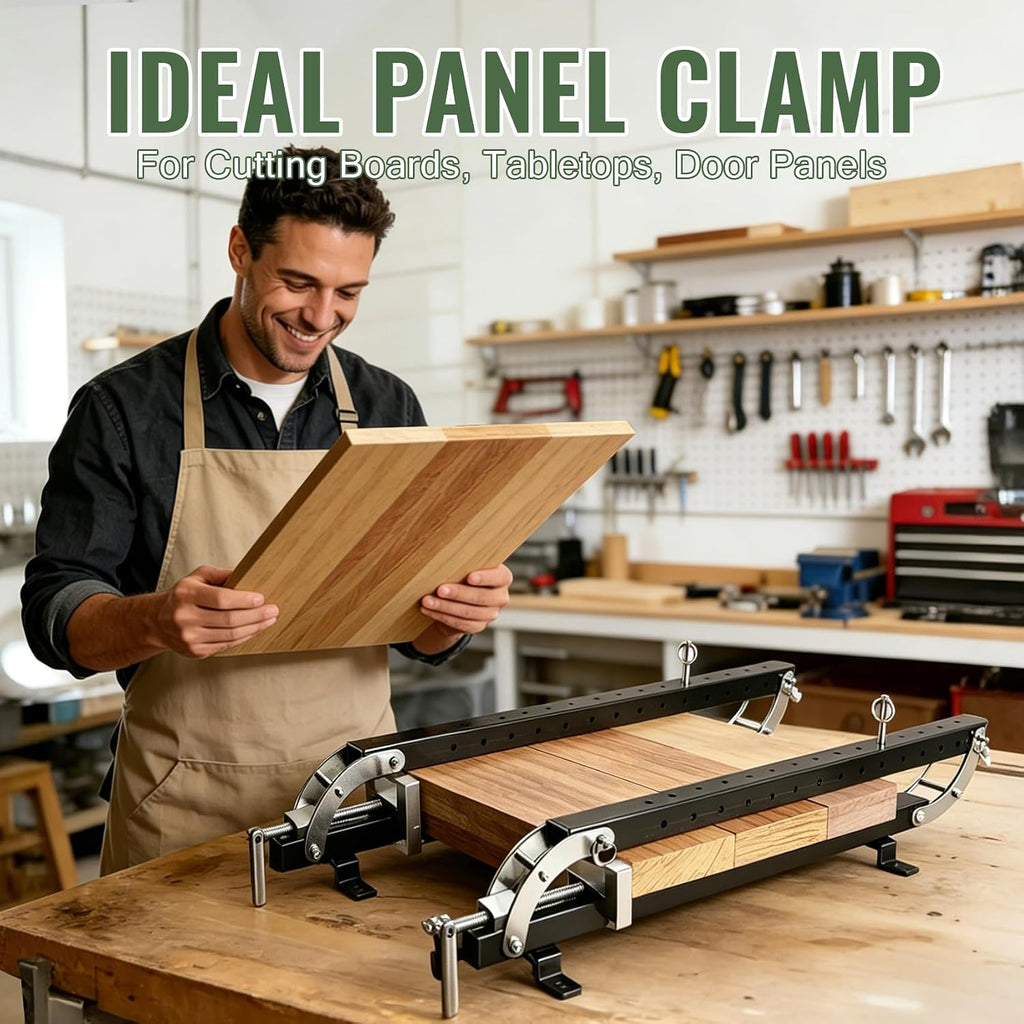 24 In Panel Clamps 2 Pack, 4-Way Pressure Steel Parallel Clamps For Woodworking, Adjustable Heavy Duty Wood Panel Glue Up Clamps, For Tabletops, Cutting Boards & Cabinet Doors