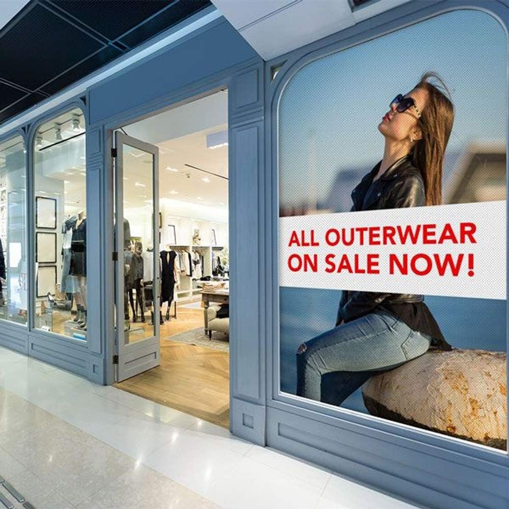 Perforated One Way Vision Vinyl Window Film，Printable Self-Adhesive Window Film (42' x100ft) for UV Printers/Latex Printers