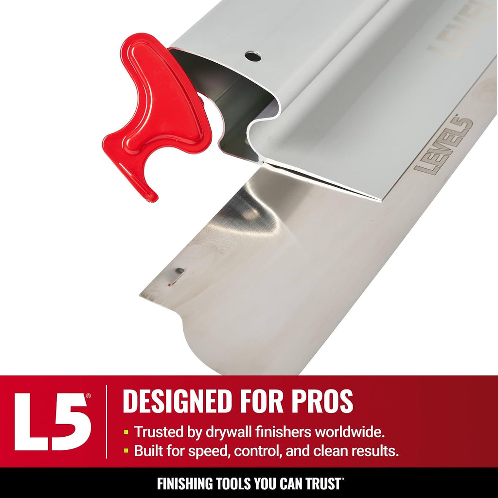 LEVEL5 Drywall Skimming Blade Set | 10, 24 & 32 Inch Skimming Blades | Ergonomic Aluminum Body | Replaceable 0.3mm German Stainless Steel Blade | For Smoothing Walls and Ceilings | 5-444