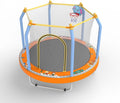 Mersco 55' Toddler Trampoline for Kids 2-5, 110lbs Indoor & Outdoor Mini Trampoline with Net, Basketball Hoop, for Boys & Girls