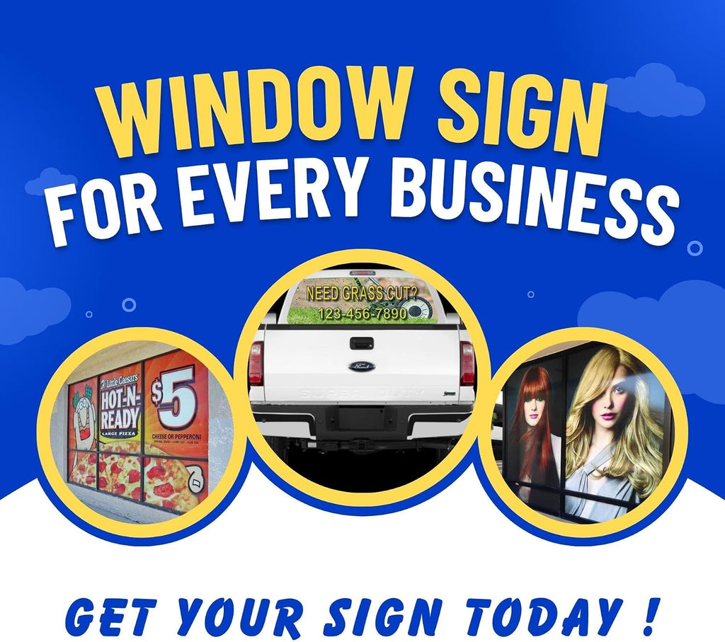 BIV Custom Perforated Window Sign, Decal, Sticker, One Way Vision Film, Vehicle, Store, Building Wrap, Full Color, Design Online or Print Your Design (4 X 7 ft (H X W))