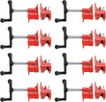 HARFINGTON 8Pcs Clamp Fixture 1/2' Black Pipe Steel Clamps Wood Gluing Pipe Clamp Set Cast Iron Woodworking Tool for Gluing and Drilling