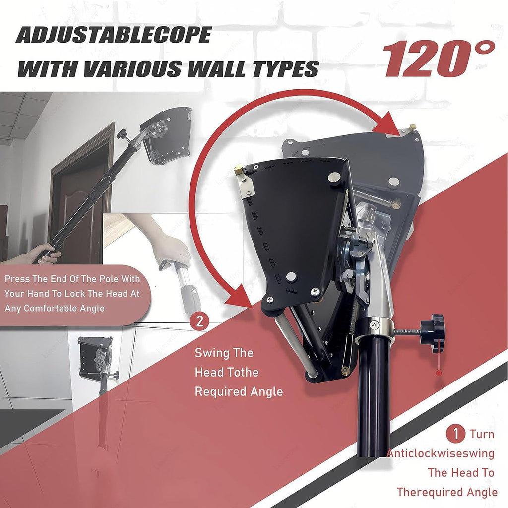 Drywall Flat Box Set, 8'/10'/12' Aluminum Alloy Drywall Taping Tool with 42'-65' Extension Handle, Mud Compound Applicator, Quick Clean Drywall Finishing Box 12in+Rod