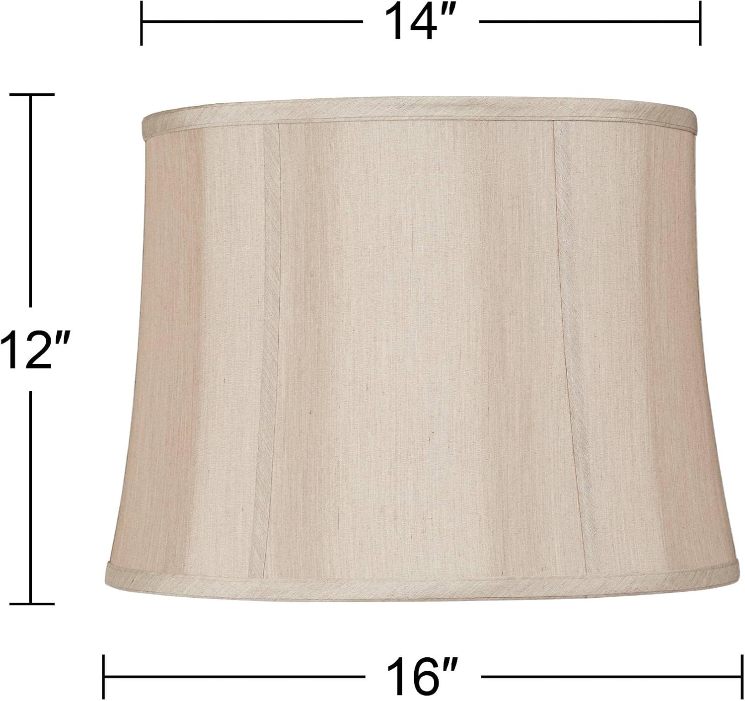 Set of 2 Softback Drum Lamp Shades Taupe Large 14' Top x 16' Bottom x 12' Slant x 12' High Spider with Replacement Harp and Finial Fitting - Springcrest