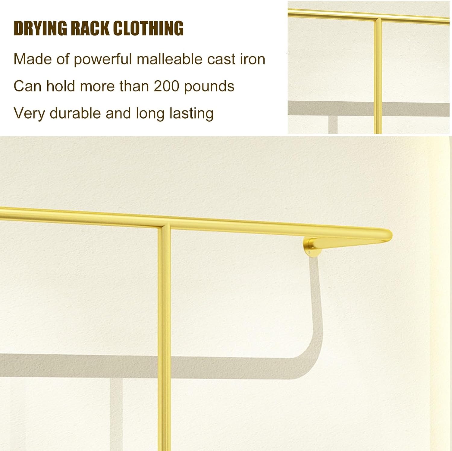 Industrial Pipe Clothing Garment Rack, Wall Mounted Closet Storage Rod Heavy Duty Clothes Hanging Bar, Commercial Clothes Hanging Shelves for Hallway Retail,Black-100CM