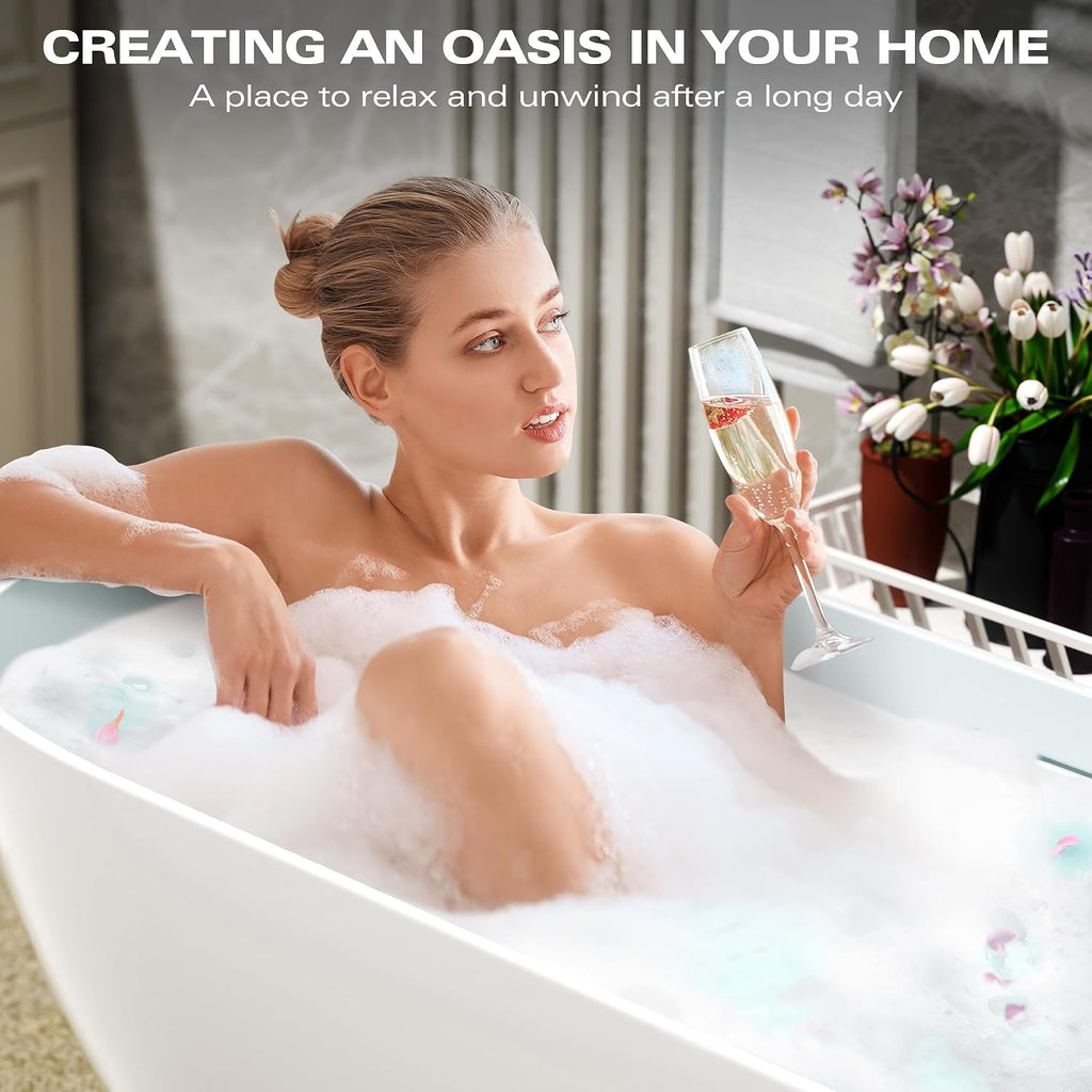 Immerse Yourself in Unmatched Luxury with Our Handcrafted Solid Surface Freestanding Bathtub - Perfect for Relaxation and Rejuvenation 22S03-59-2