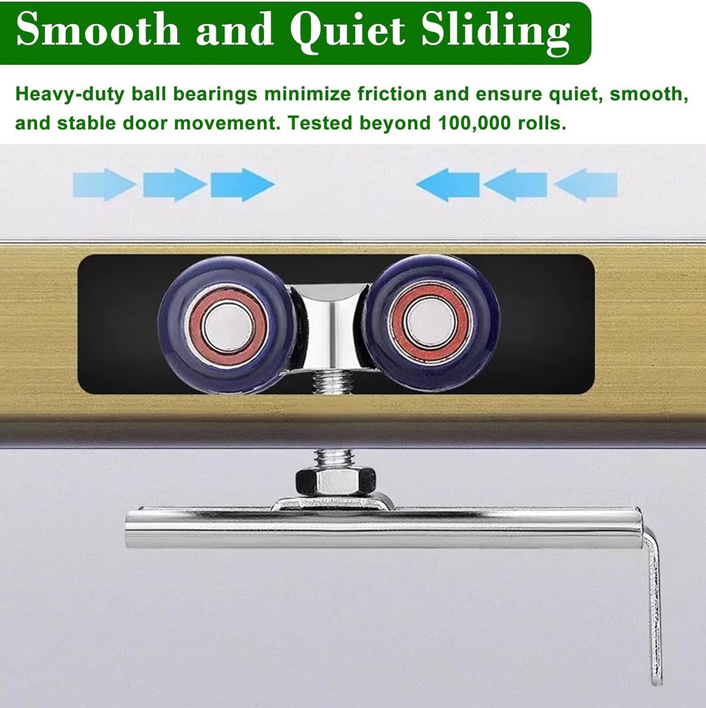 Double Track Bypass Barn Door Hardware Kit 48 60 72 96 144 in, Top Mount Aluminum Box Rail for 2 Door, Office Partition Track Replacement(Silver,68in(173cm))