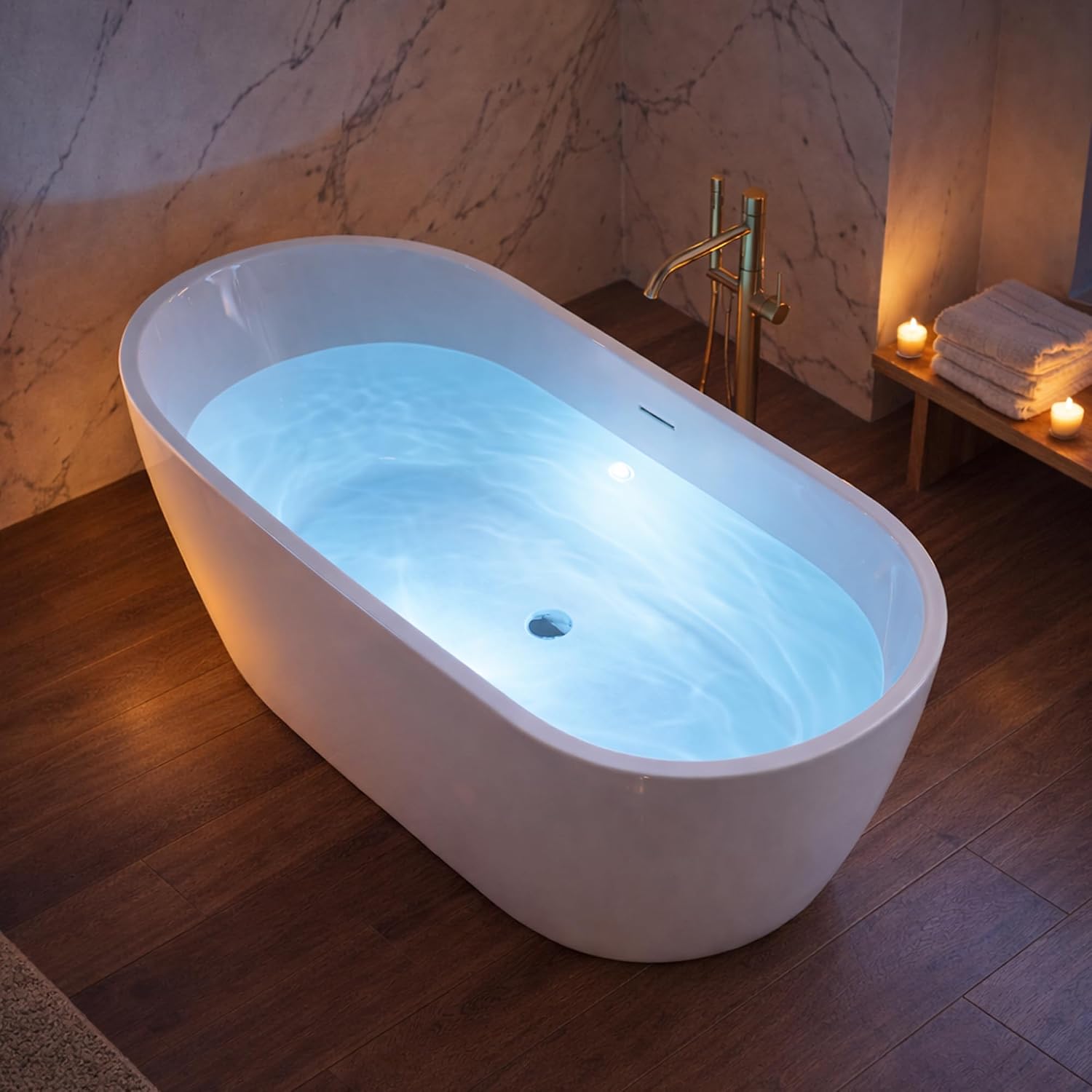 Mone 67 in. Acrylic Glossy Flatbottom Bathtub in White