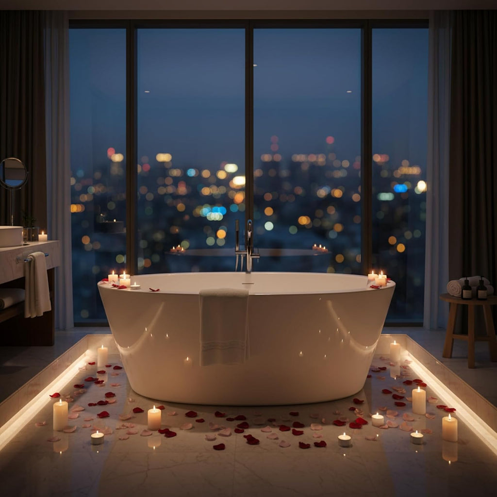 Udine 67' Freestanding Acrylic Bathtub with Chrome Drain, Glossy White Seamless Soaking Tub, Fiberglass Reinforced with Leveling Legs, 81 Gal Capacity